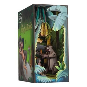 Maquette Book Nook Le Livre de la jungle Disney éclairée entre deux livres